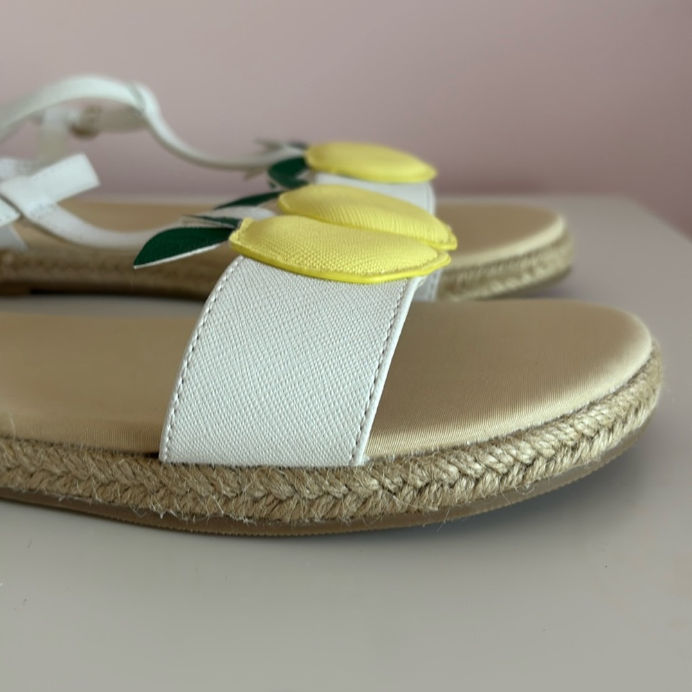 NWT Janie and Jack Collections White Lemon Sandals - Girls Size 5K - Picture 8 of 11